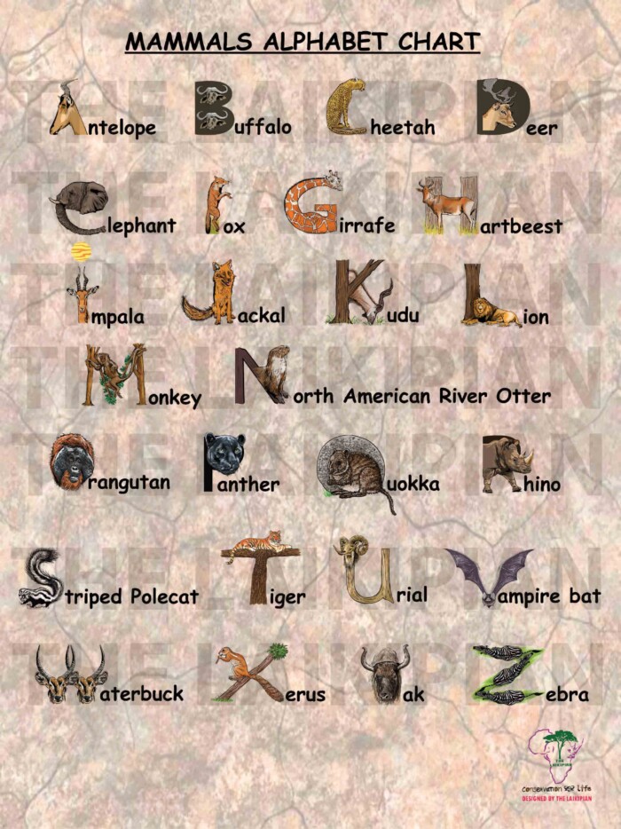 Mammals Alphabet Chart - Image 1